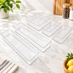 Clear Drawer Organizer Set