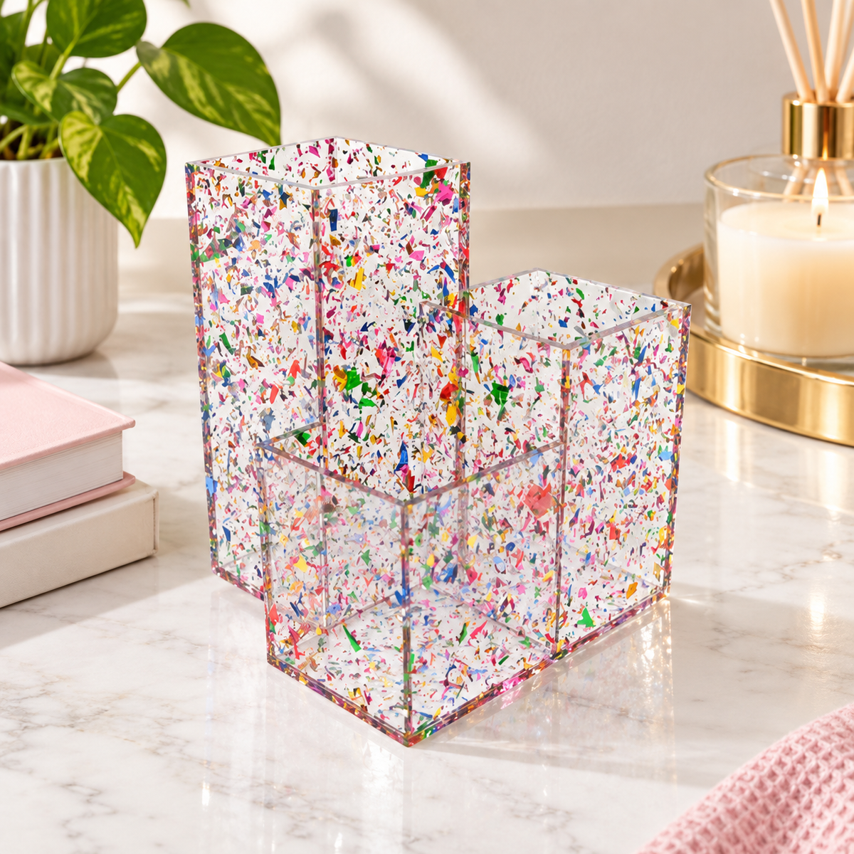 Confetti Makeup Brush Organizer