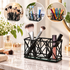 3-Compartment Makeup Brush Organizer