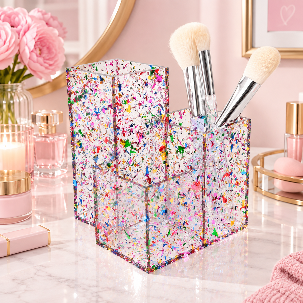 Confetti Makeup Brush Organizer