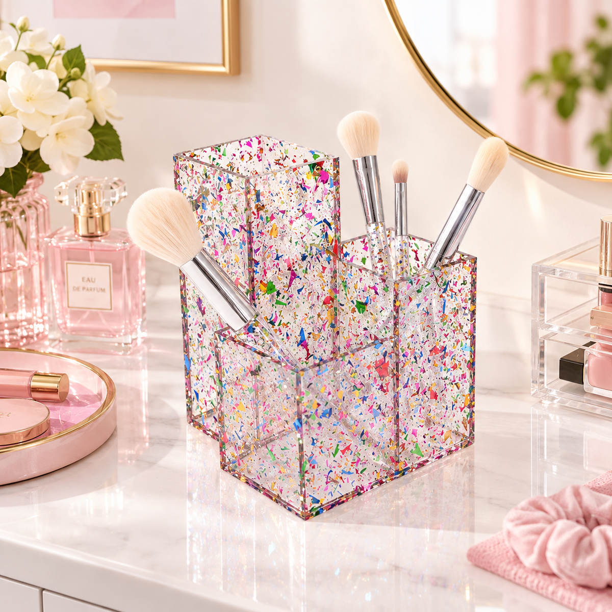 Confetti Makeup Brush Organizer