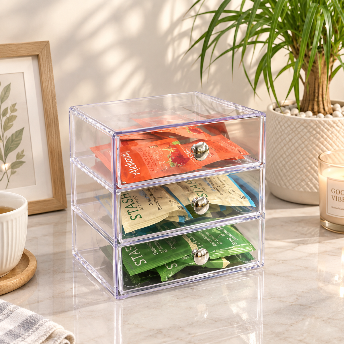 3-Drawer Clear Vanity Organizer