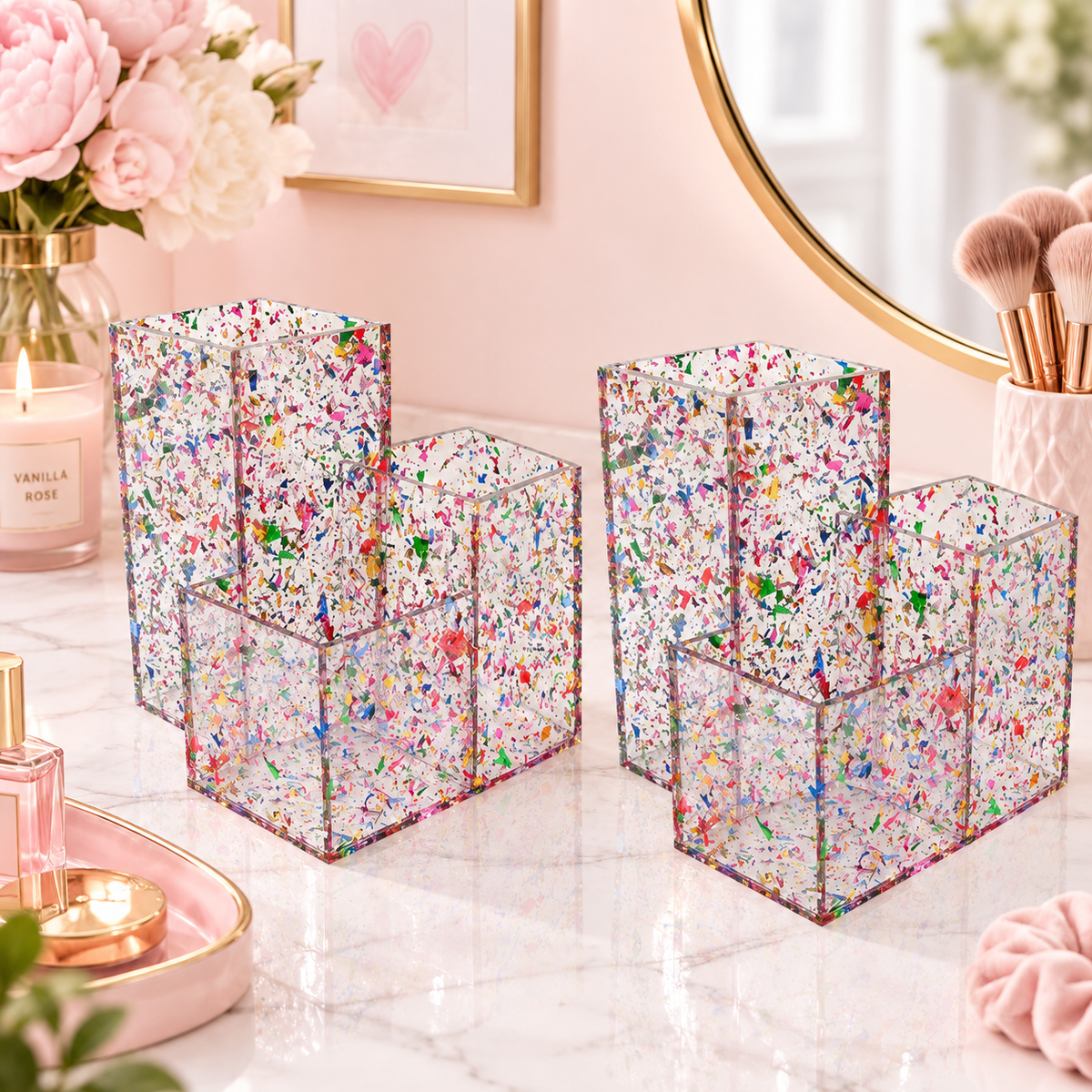 Confetti Makeup Brush Organizer