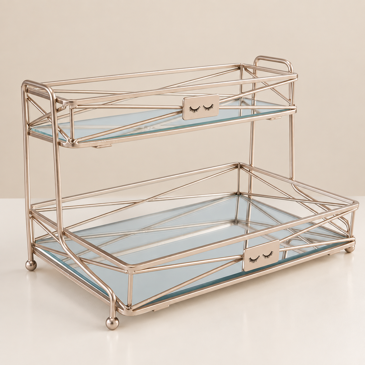 2-Tier Mirrored Vanity Organizer